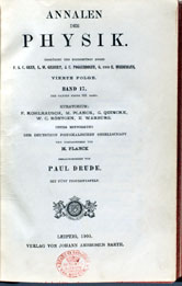 Image: Title page of the journal which published Einstein's relativity theory, 1905